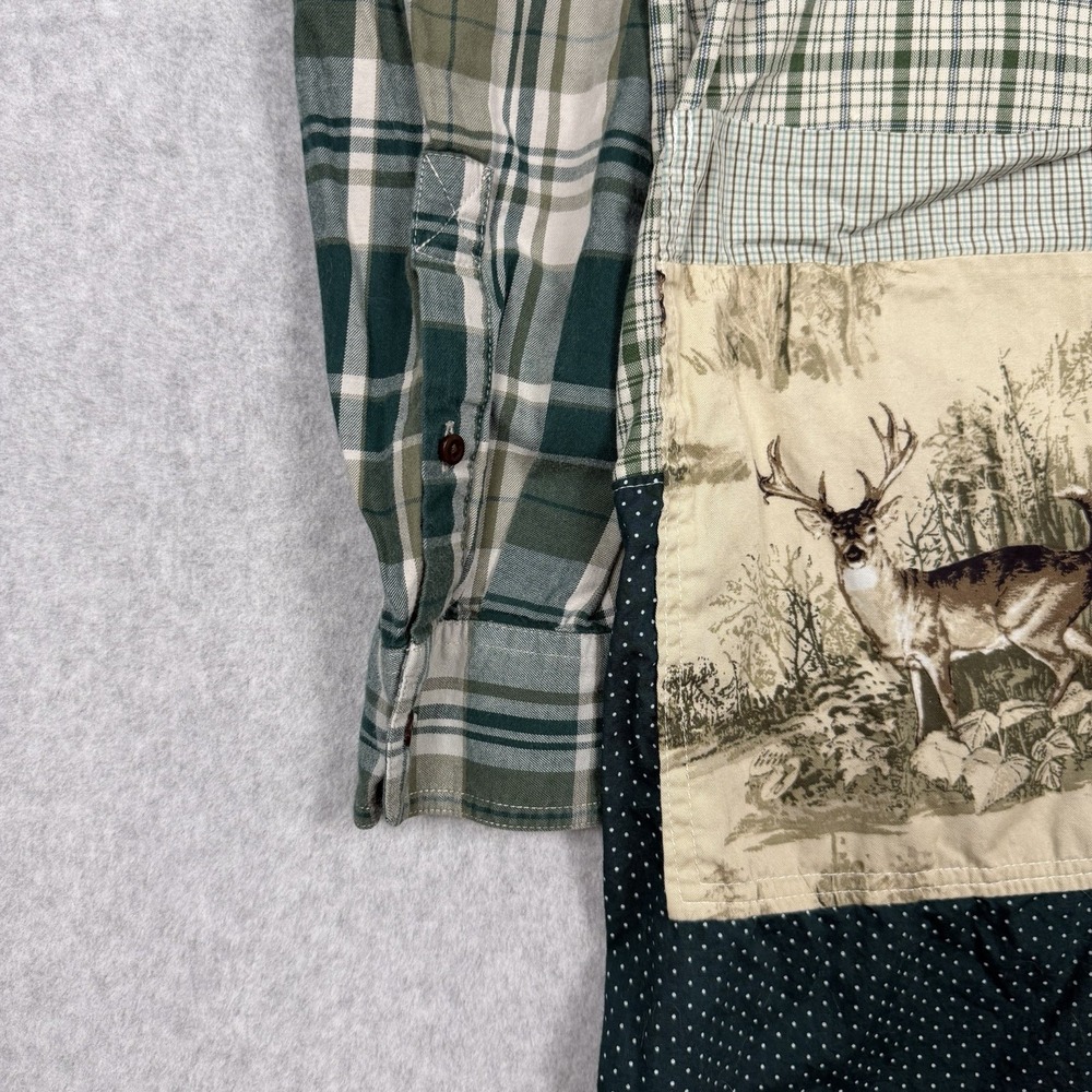 LL Bean Signature Slim Fit LT Deer Patchwork Plaid Cotton Button-Up Shirt Farm - Picture 4 of 16
